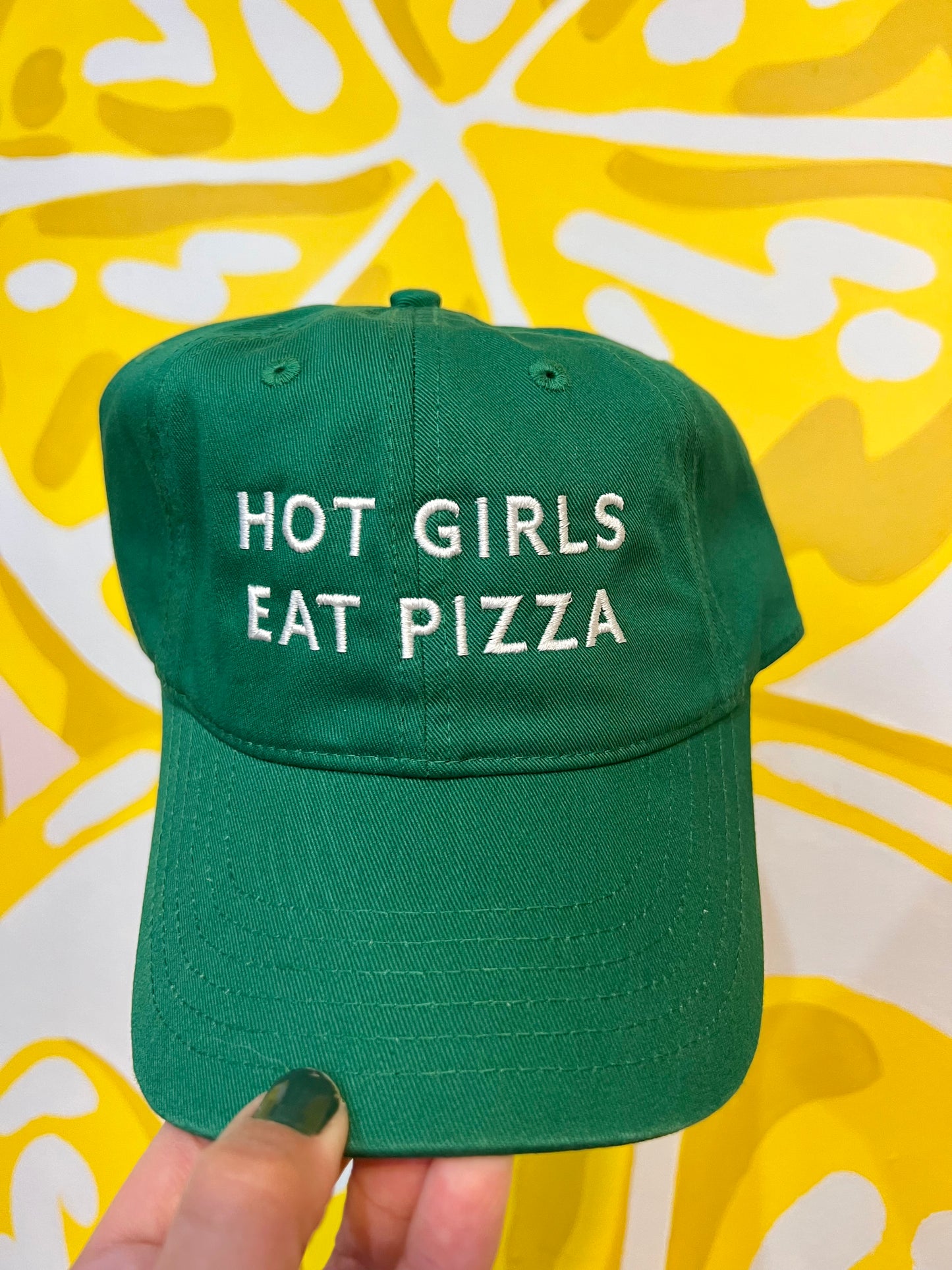 Hot Girls Eat Pizza Baseball Hat