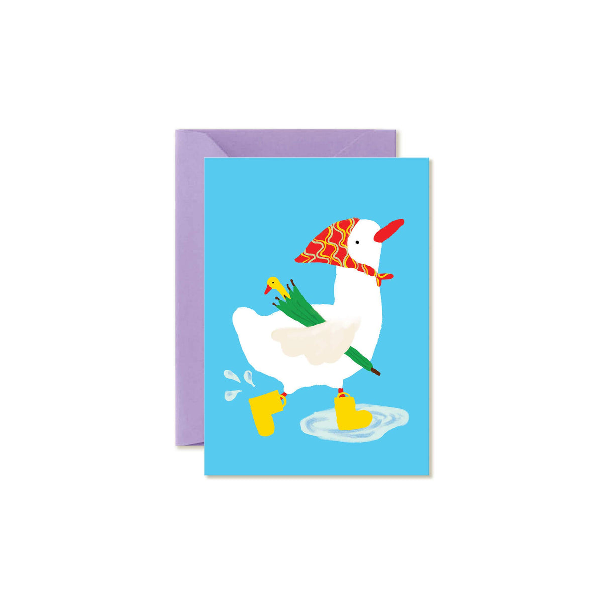 Rainy Duck Mini Note Card- Karen Schipper