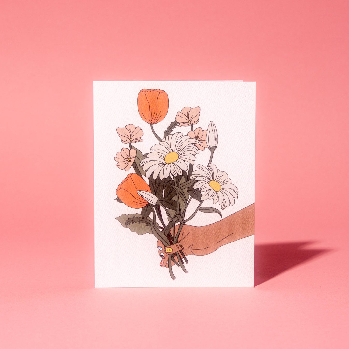 Hand Holding Flower Bouquet General Card