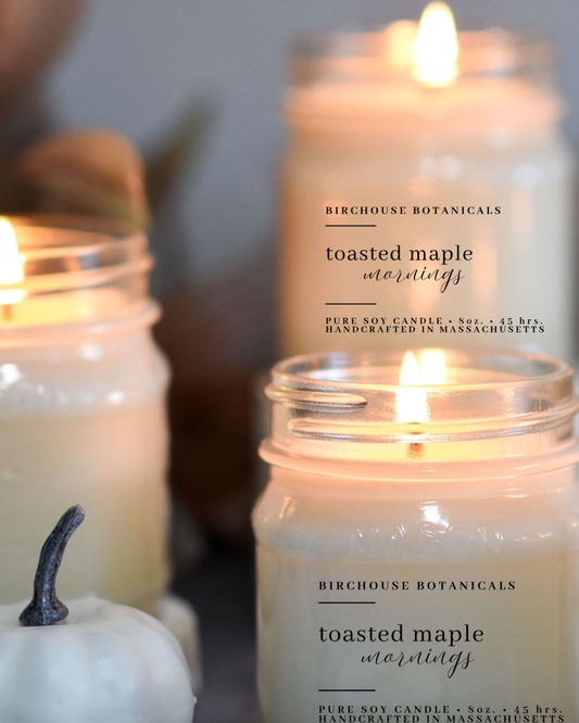 Toasted Maple Mornings 8 oz. Soy Candle -Birchouse Botanicals