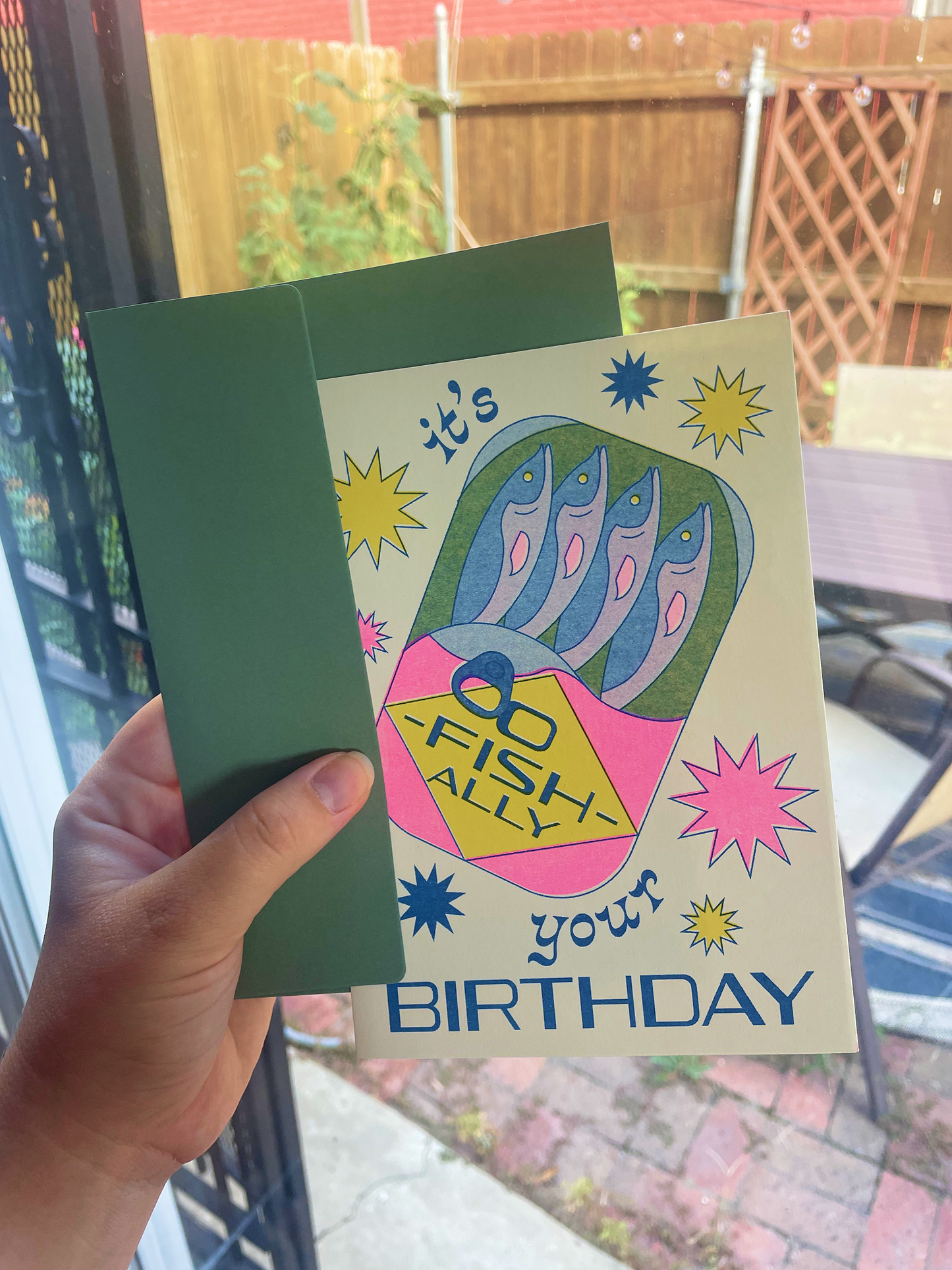 O-Fish-Ally Birthday Risograph Card