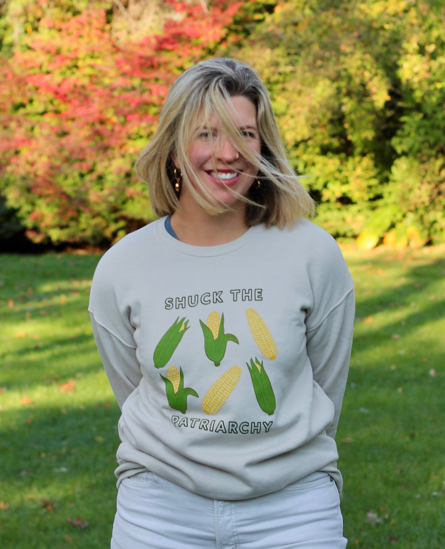 Shuck the Patriarchy Corn Crewneck Sweatshirt