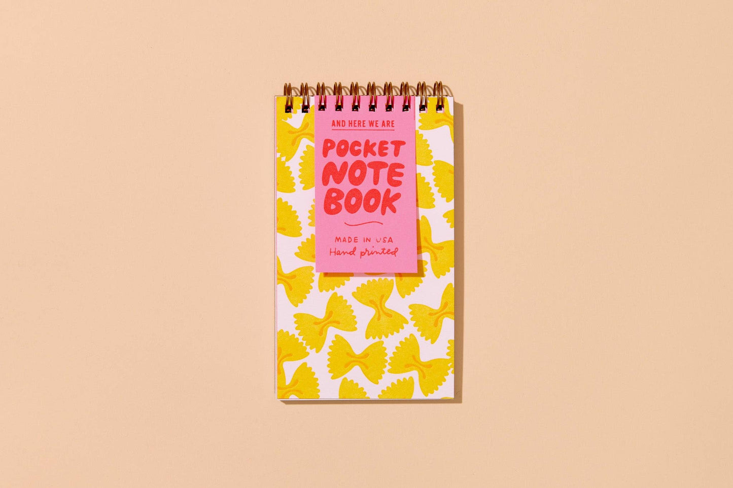 Farfalle Bowtie Pasta Letterpress Pocket Notebook