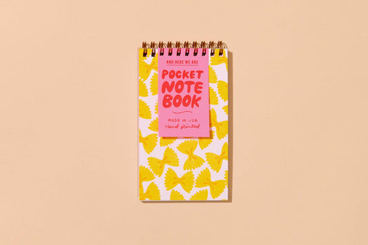 Farfalle Bowtie Pasta Letterpress Pocket Notebook