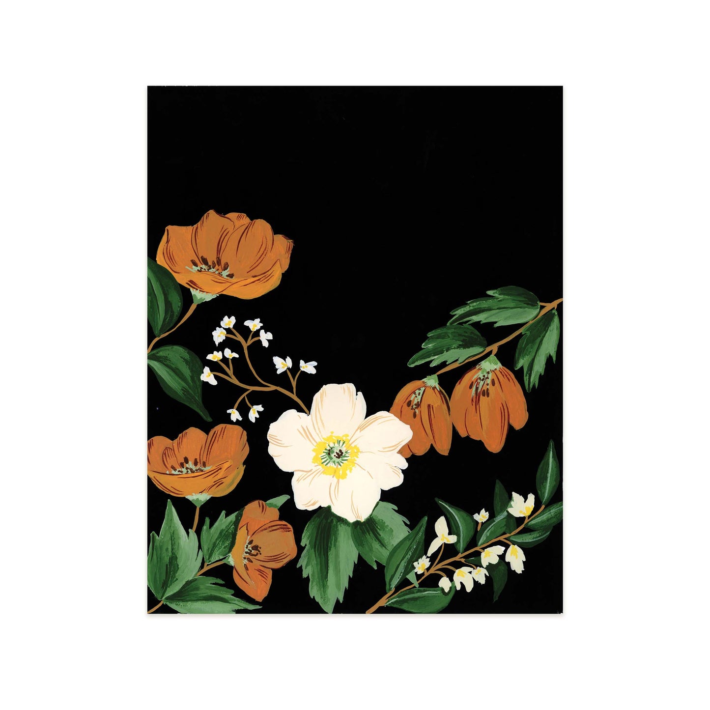 Autumn Poppy Art Print Wall Art