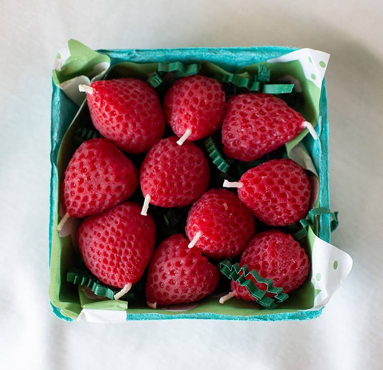 Happy Organics - Beeswax Strawberry Birthday Candles