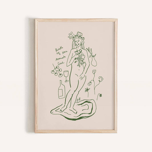 Birth of the Tomato Girl Mini Art Print: 5 x 7 in