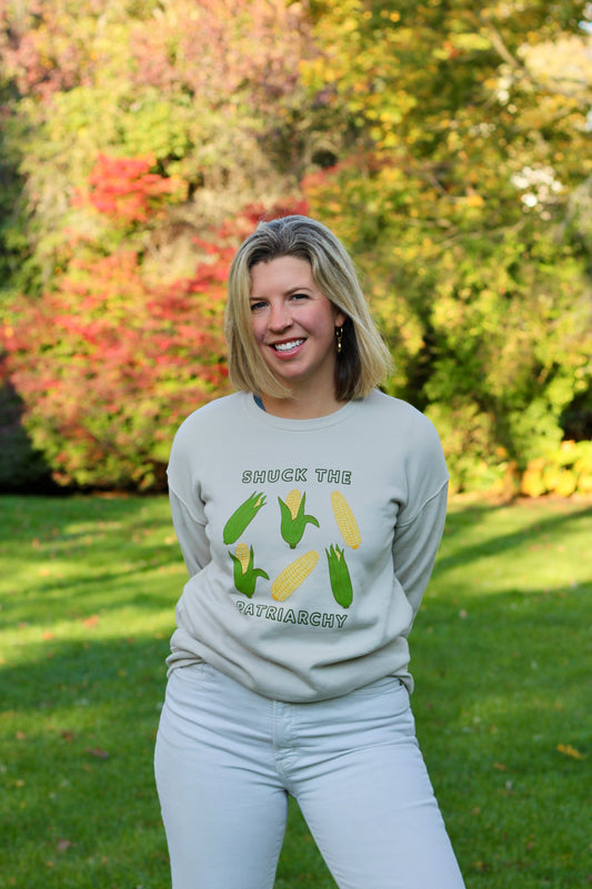 Shuck the Patriarchy Corn Crewneck Sweatshirt
