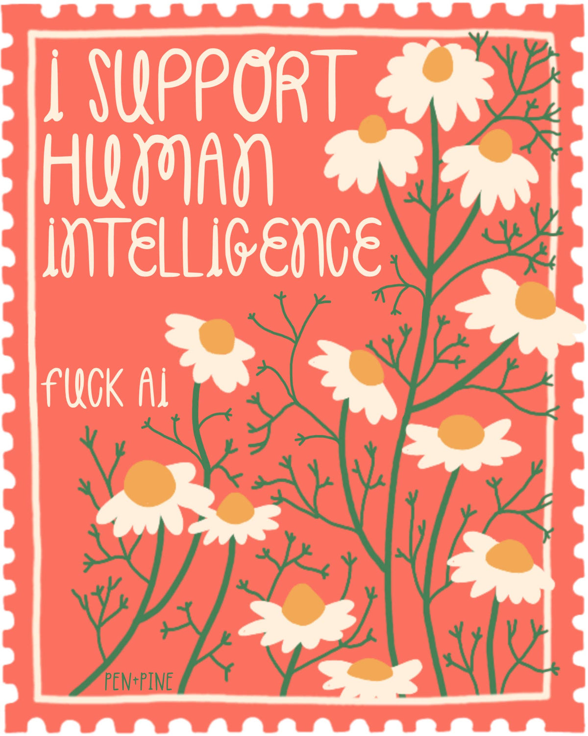 Human Intelligence Sticker- Pen+Pine