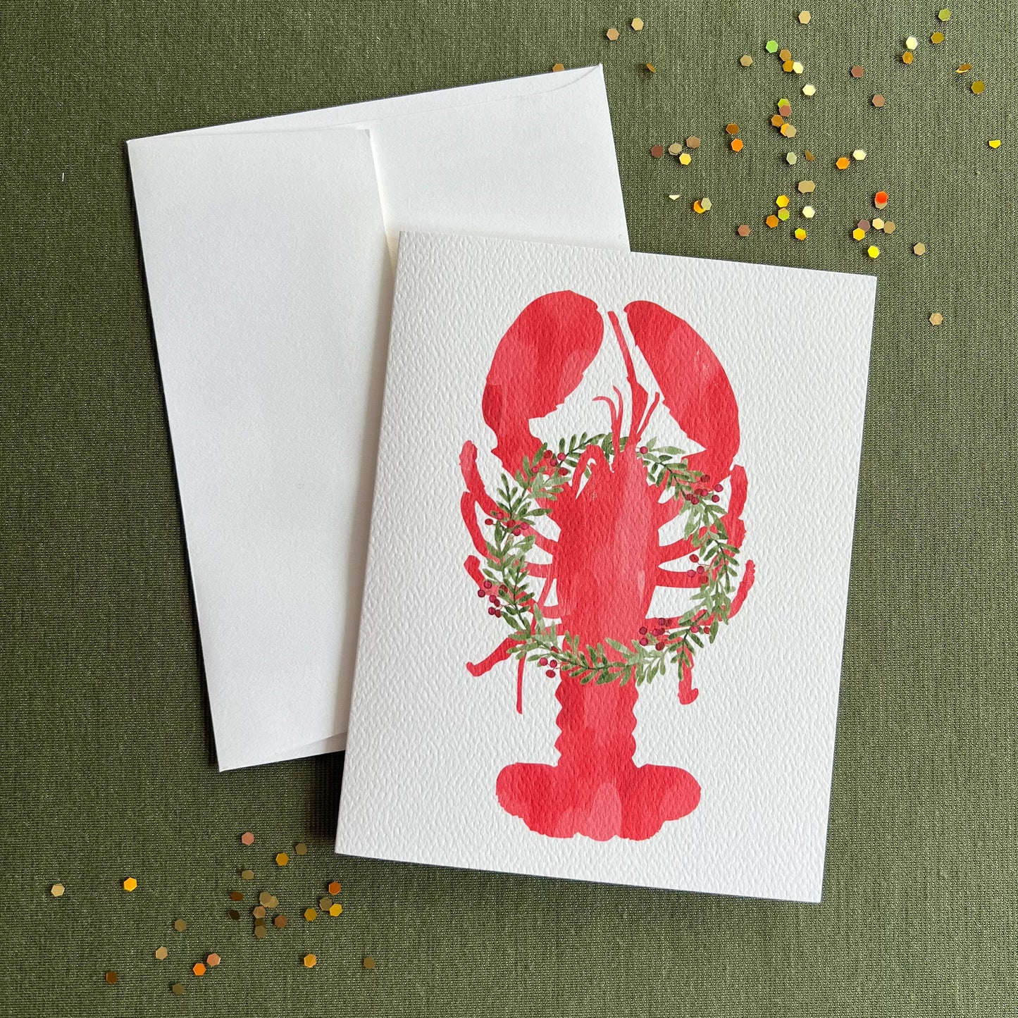 Holiday Lobster Greeting Card
