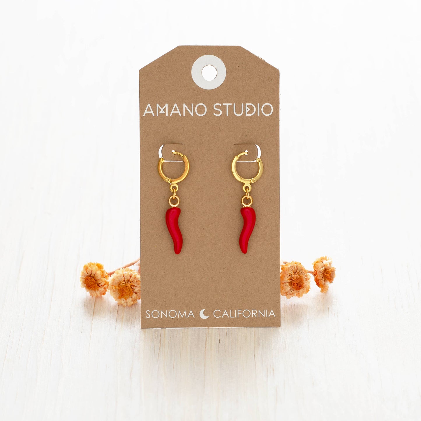 Amano Studio - Cornicello Huggie Hoop Earrings