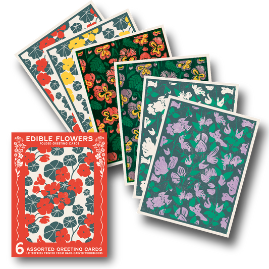 Heartell Press - Edible Flowers Assorted Letterpress Cards Set