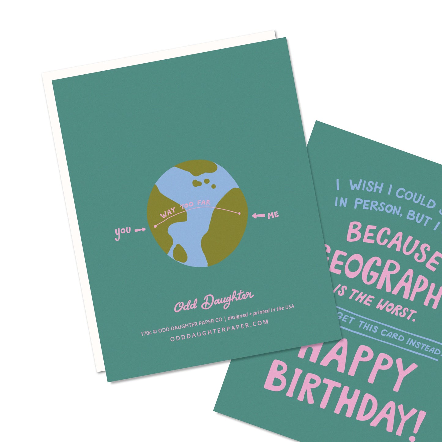 Odd Daughter Paper Co. - Geography (New) - Long Distance Birthday Card