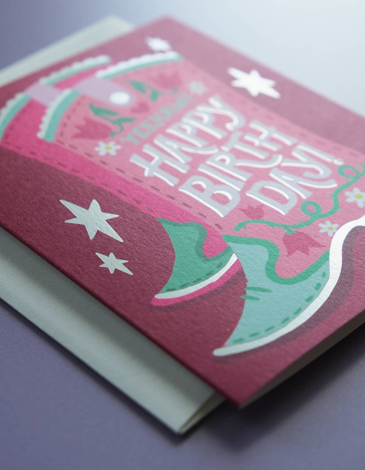 Cowgirl Boot Birthday Greeting Card