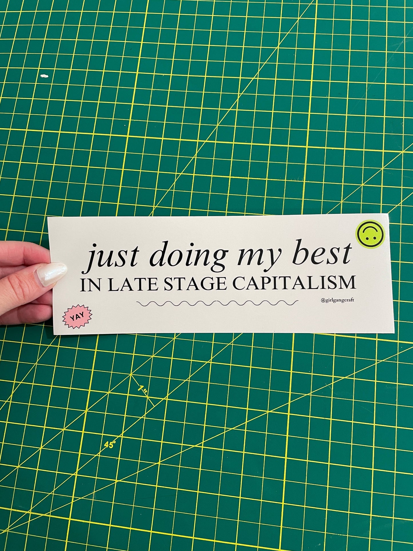 Girl Gang Craft - Late Stage Capitalism Bumper Sticker