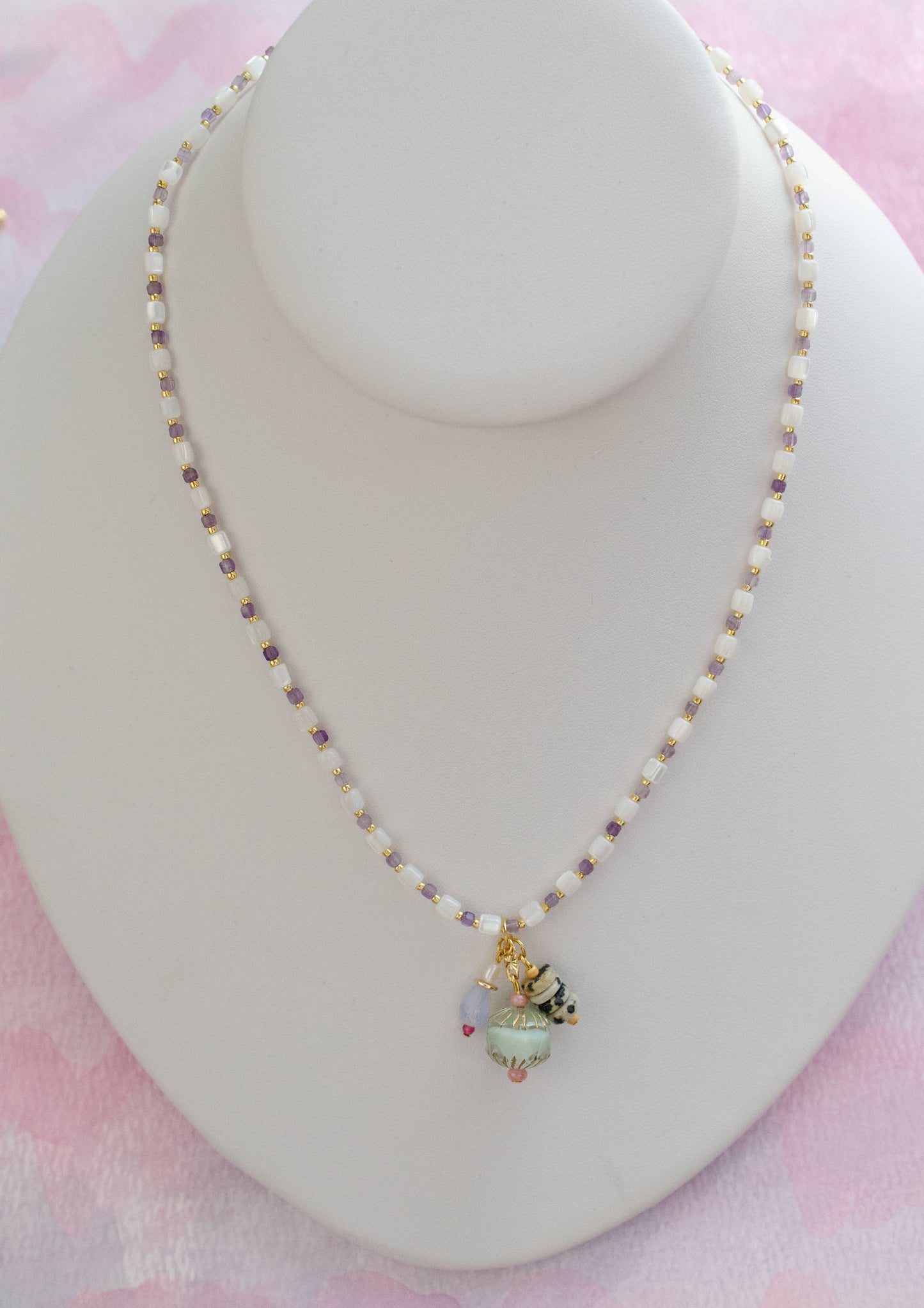 Beaded Chain Colorful Charm Necklace: Style 2