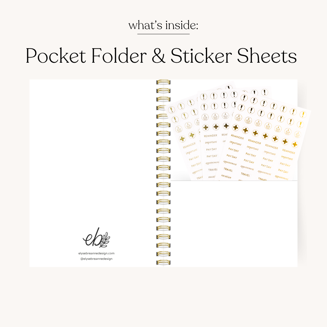 Coastal Patchwork Undated Planner: 8.5x11- Elyse Breanne Design