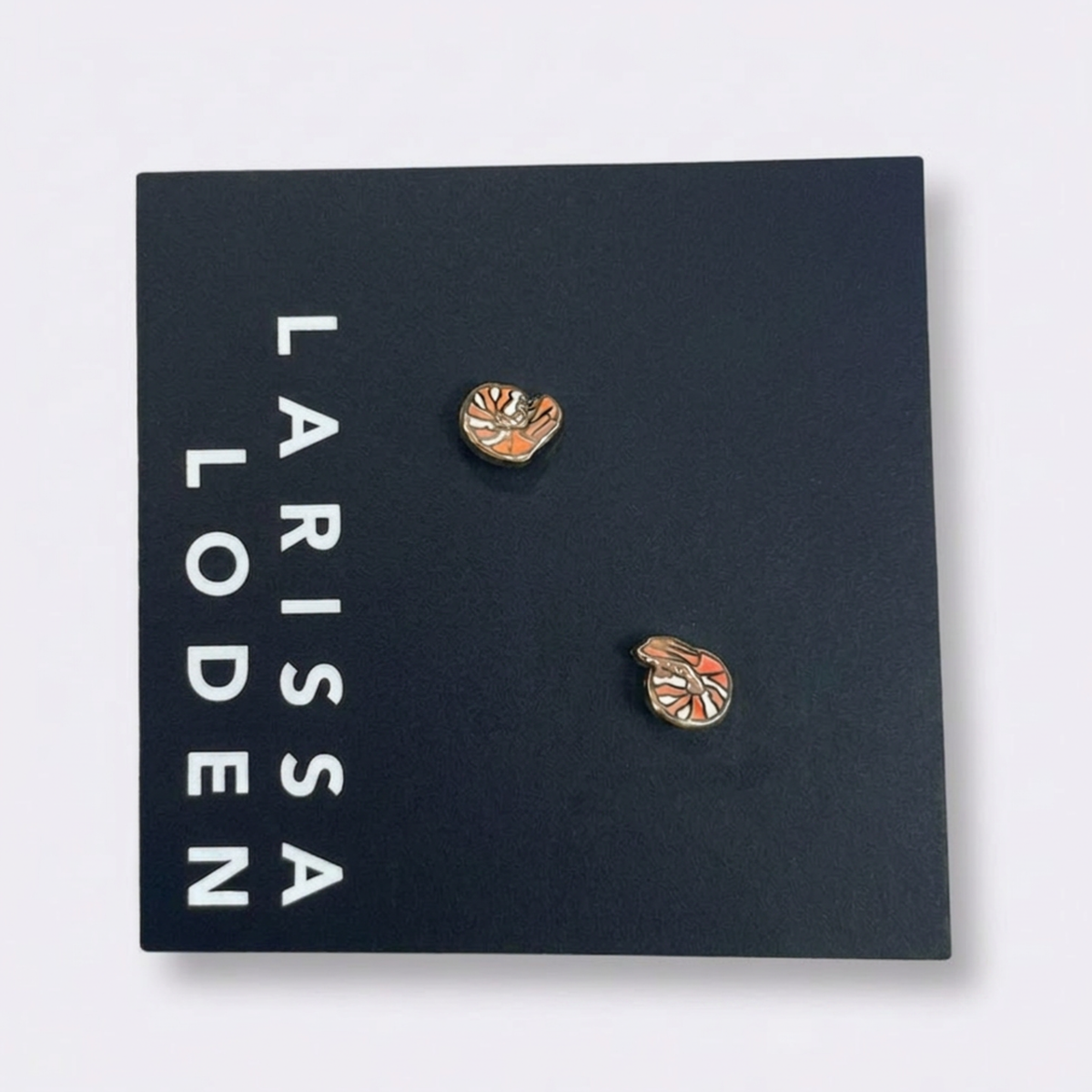 18k gold-plated Pumpkin Enamel Stud Earrings- Larissa Loden