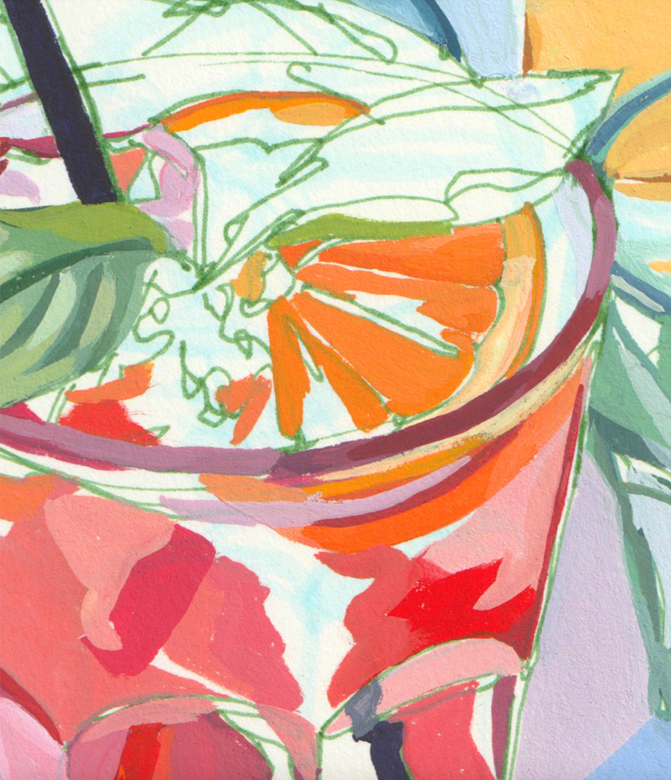 Anissa Riviere Art and Prints - "Aperol Spritz" Cocktails in Italy Signed Giclee Print: 8x10"