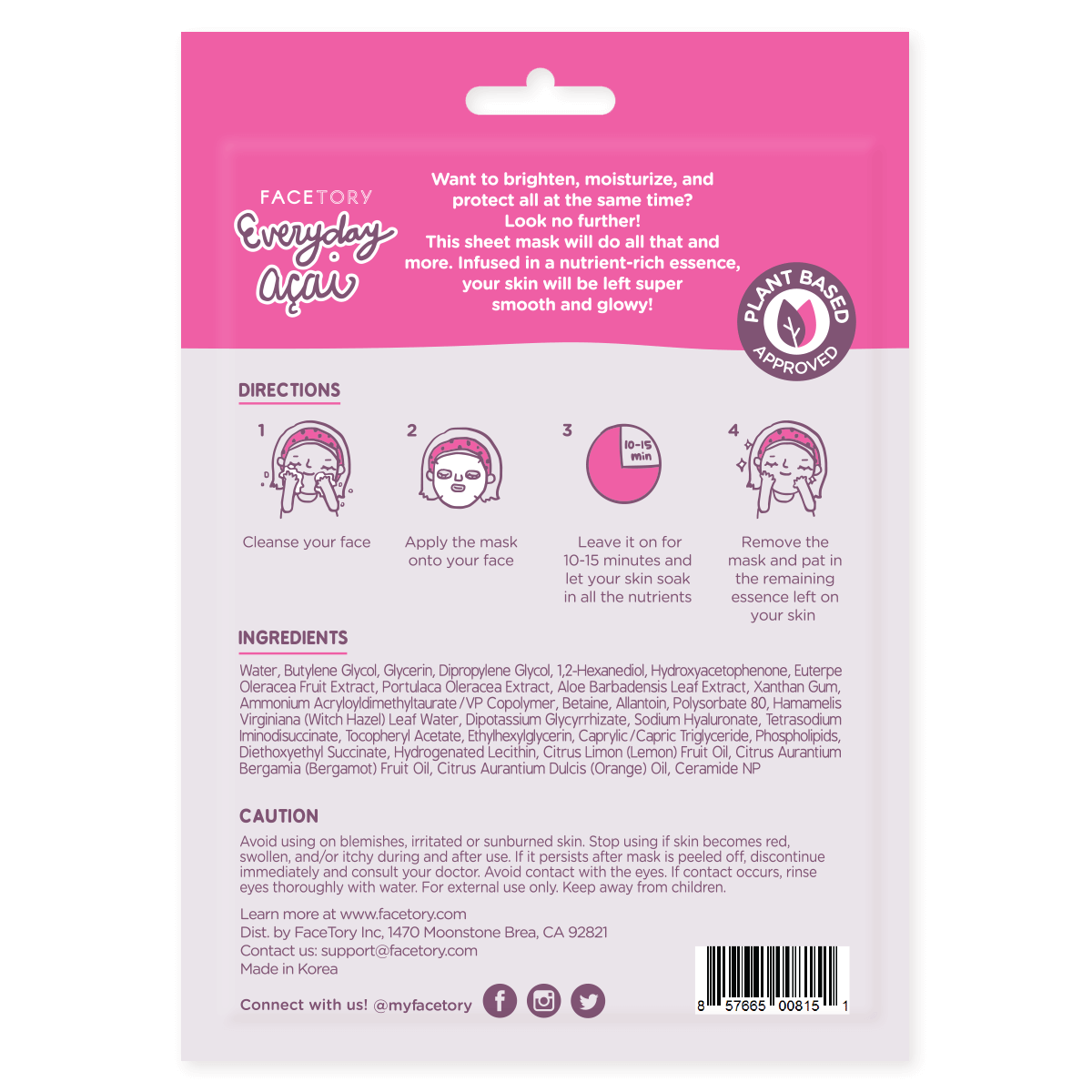 FaceTory - Face Mask - Rejuvenating - Everyday - Acai