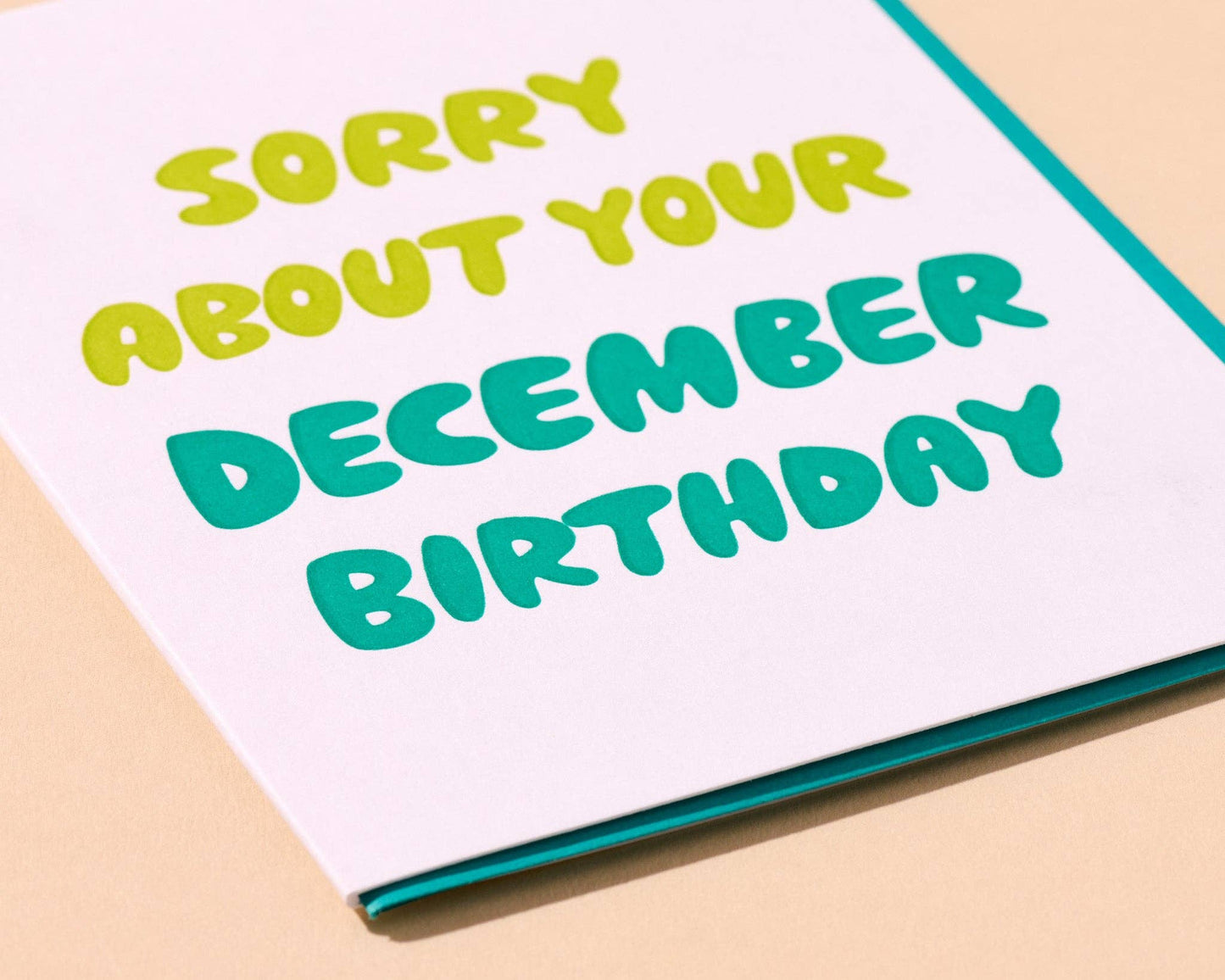 December Birthday Letterpress Birthday Card
