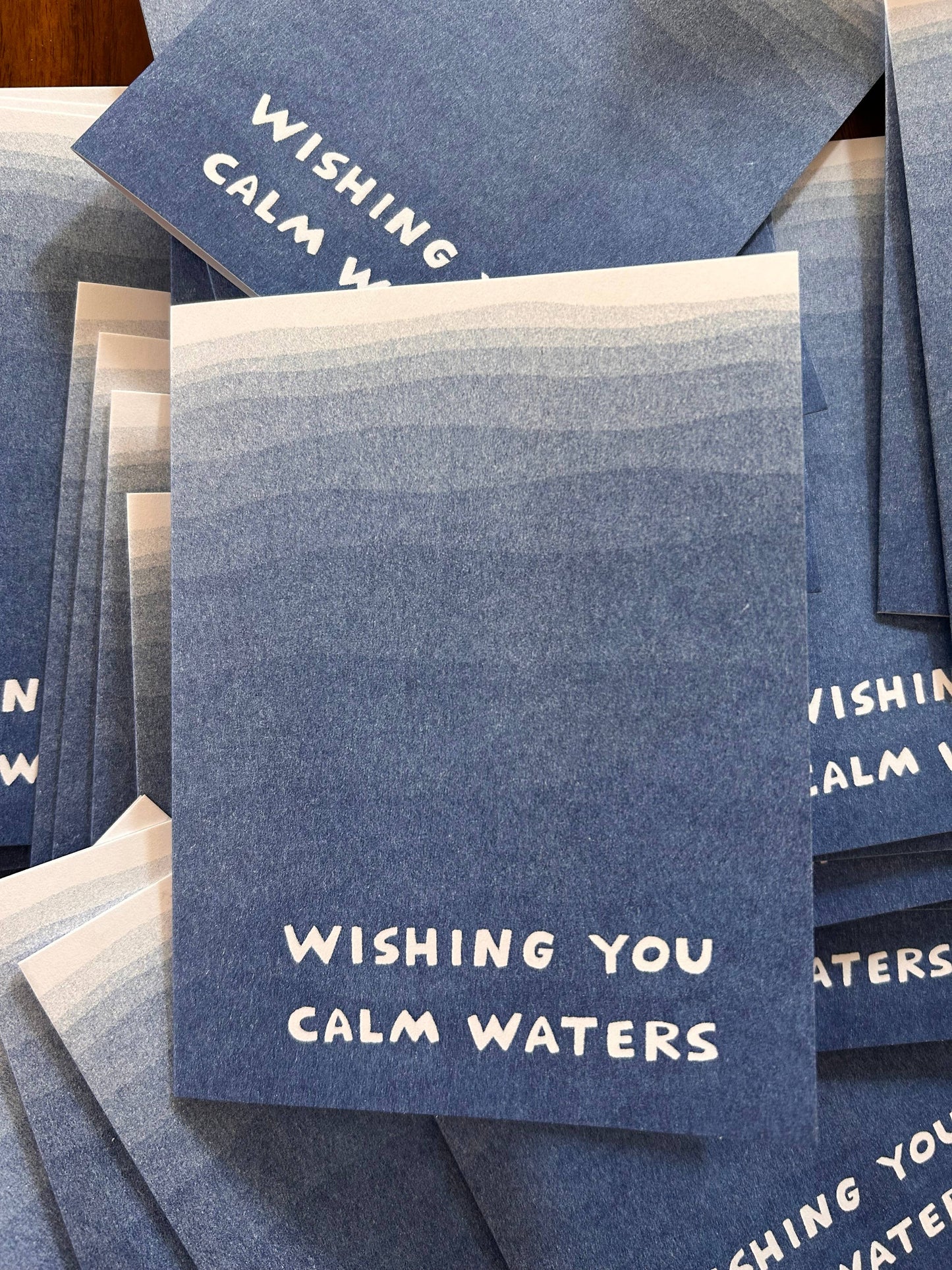 Wishing you calm waters - Risograph Greeting Card