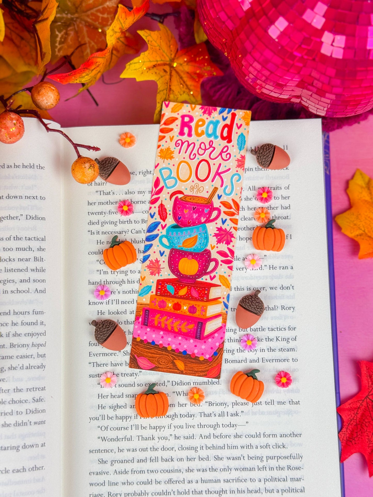 Read More Books Fall Book Stack Bookmark