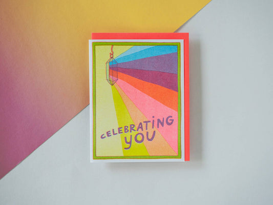 Celebrating You - Prism Risograph Greeting Card