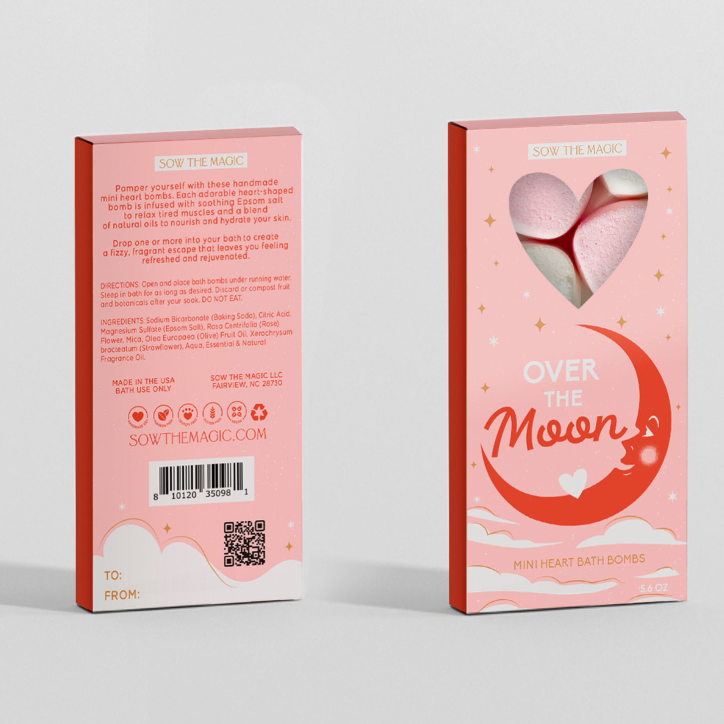 Sow the Magic - Over the Moon Mini Sweet Heart Bath Bombs Gift Set