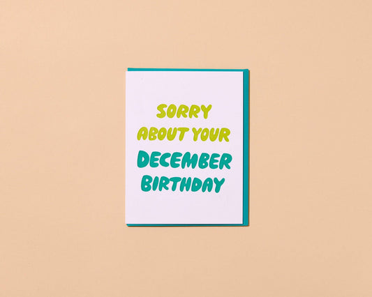 December Birthday Letterpress Birthday Card