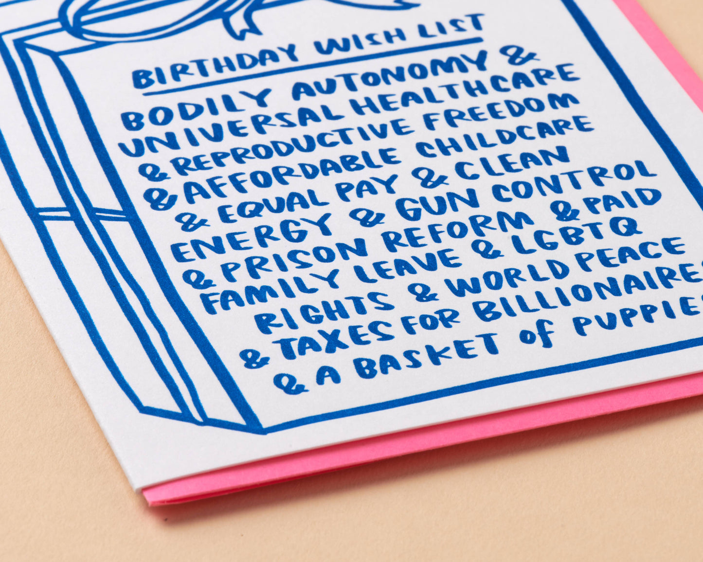 Birthday Wishlist Letterpress Greeting Card