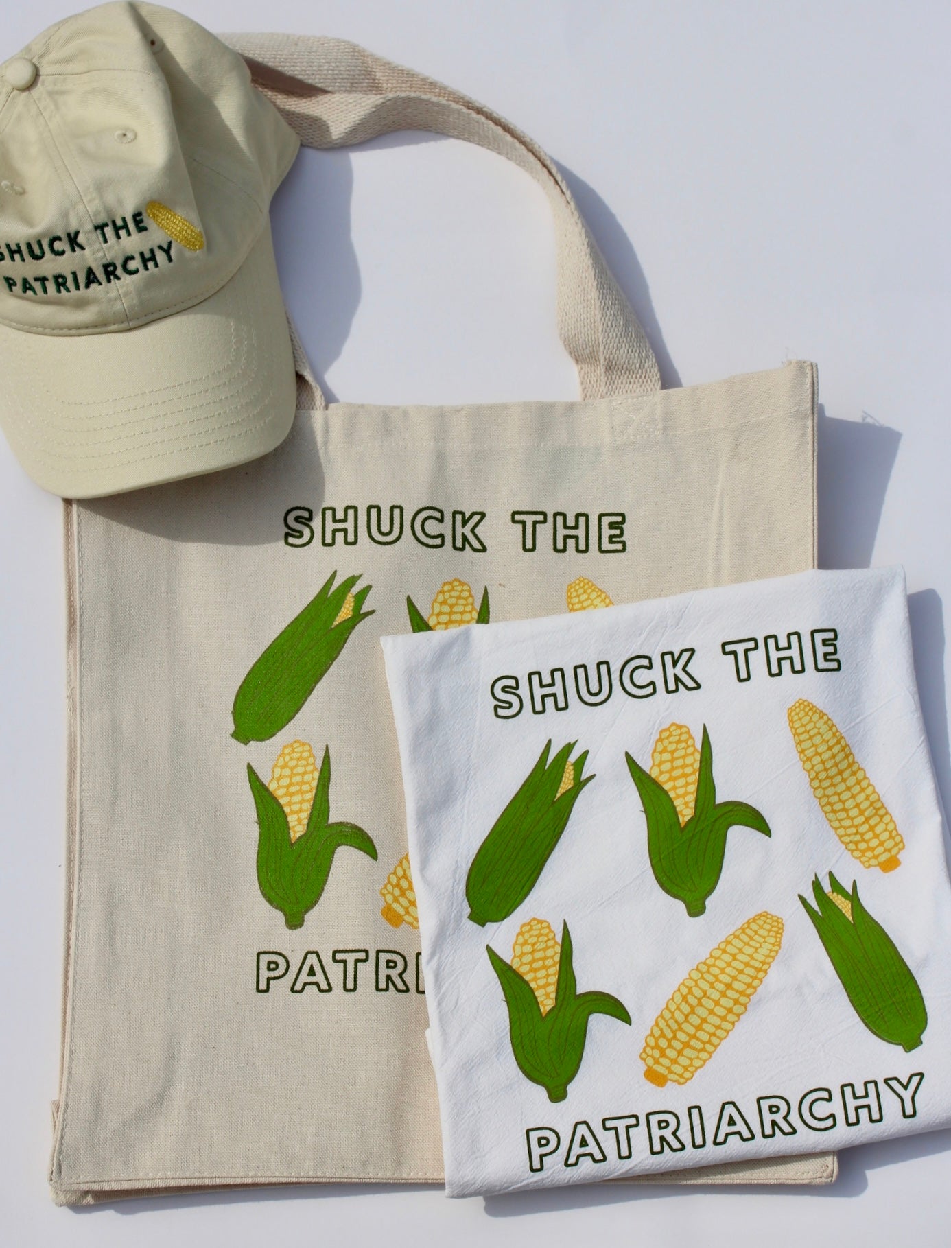 Shuck the Patriarchy Corn Tote Bag
