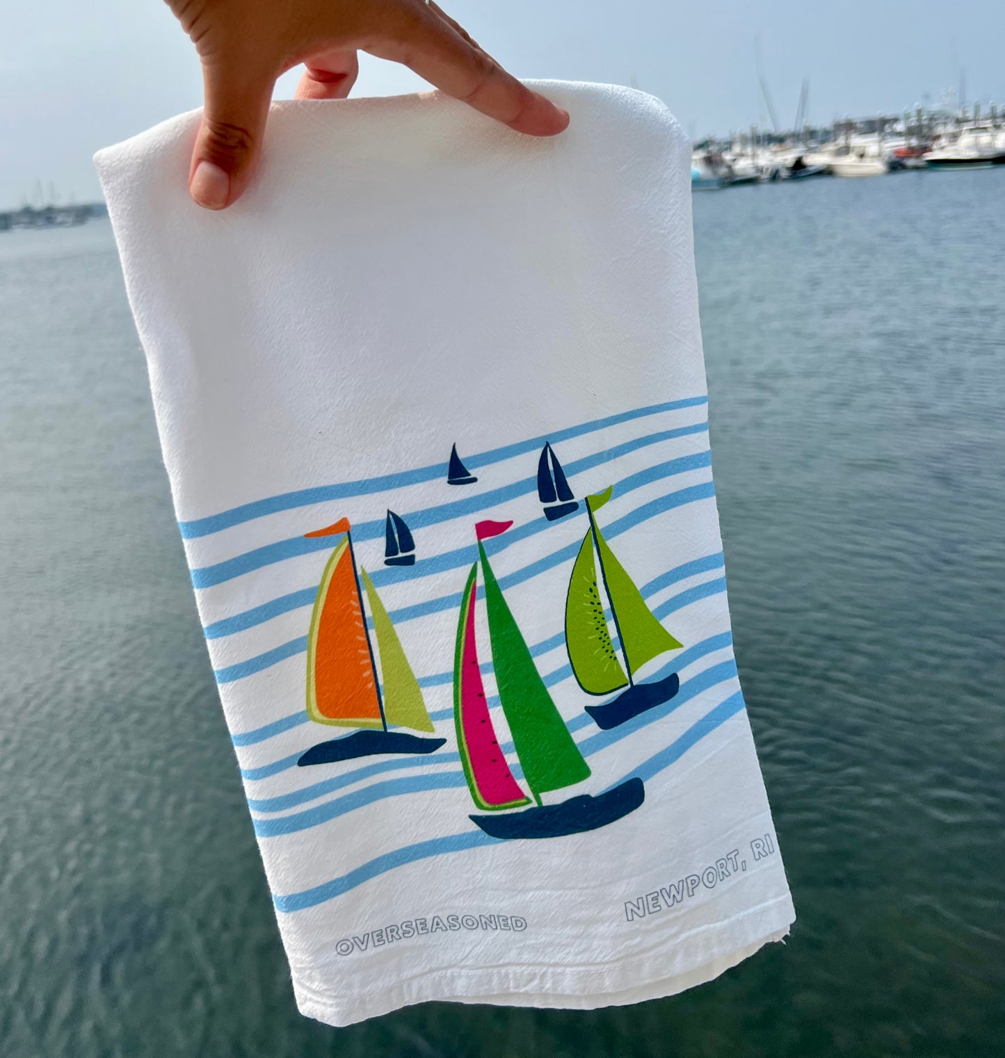 Fruity Sailboats Tea Towel