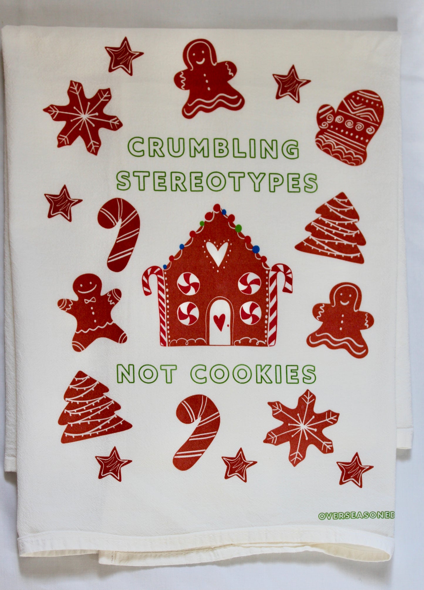Crumbling Stereotypes Not Cookies Tea Towel