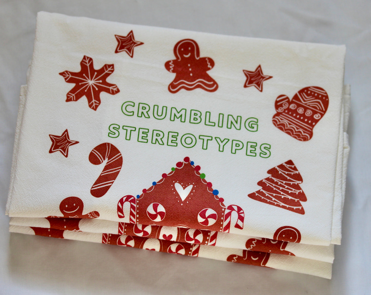 Crumbling Stereotypes Not Cookies Tea Towel