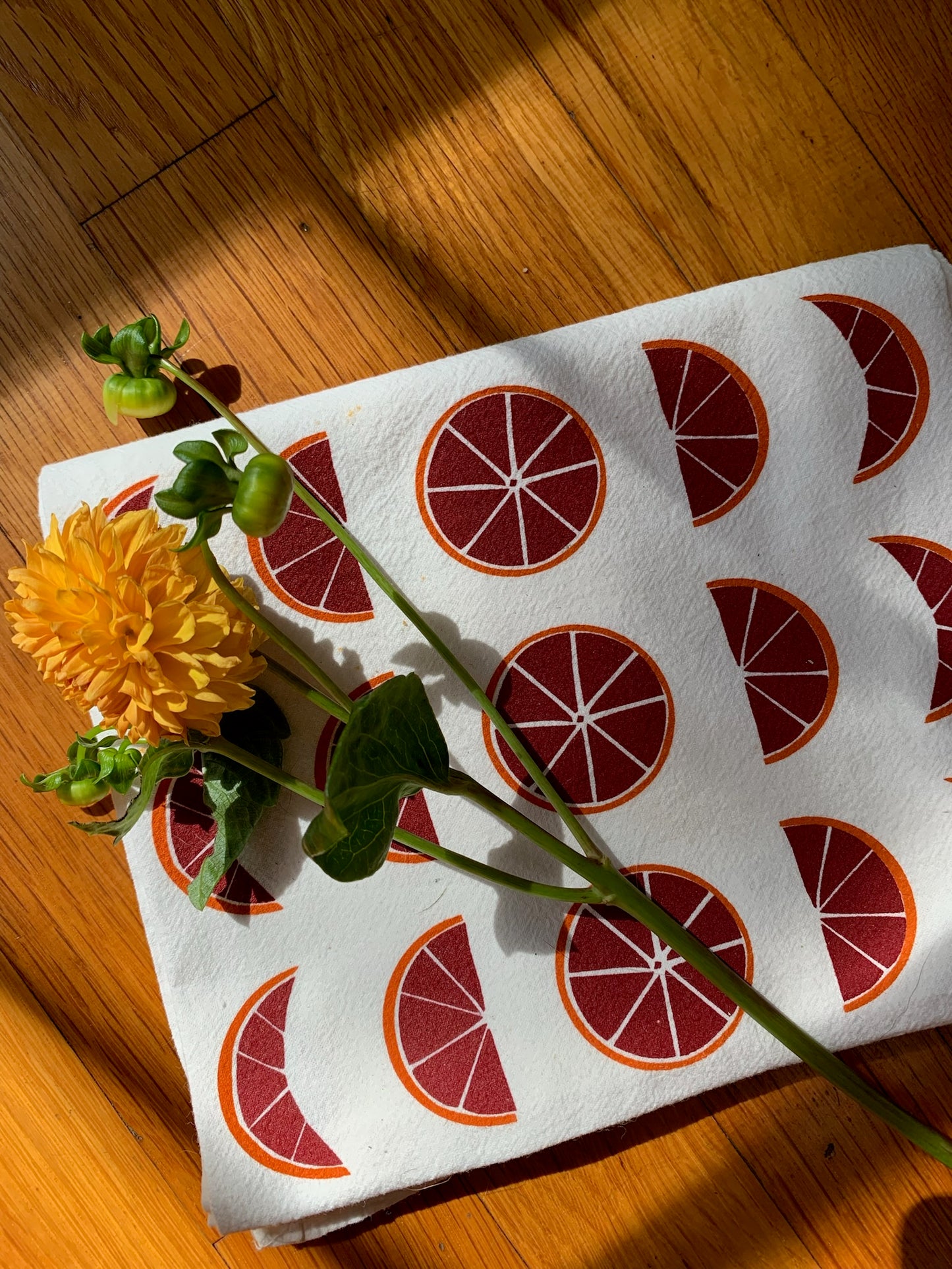 Blood Orange Moon Phases Tea Towel