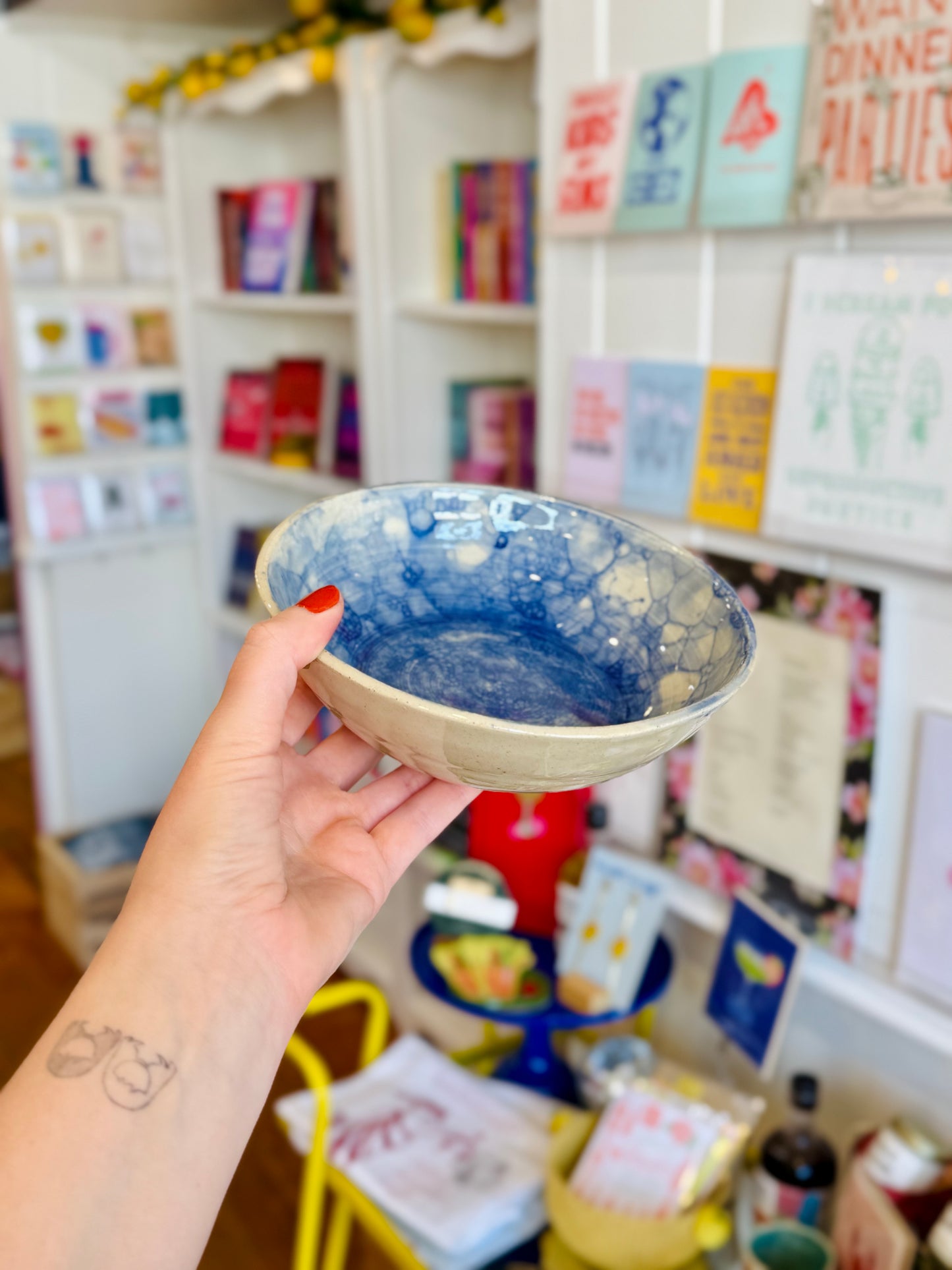 Blue Bubbles Pasta Bowl- Julia Millon