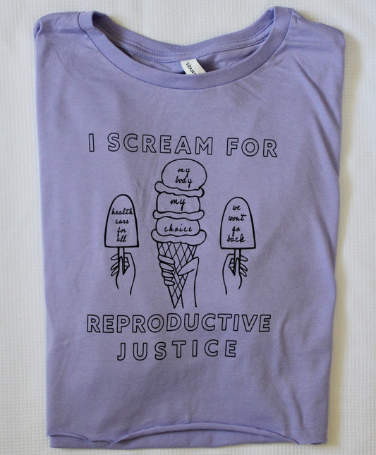 Ice Cream for Reproductive Justice Long Sleeve Cropped Tee