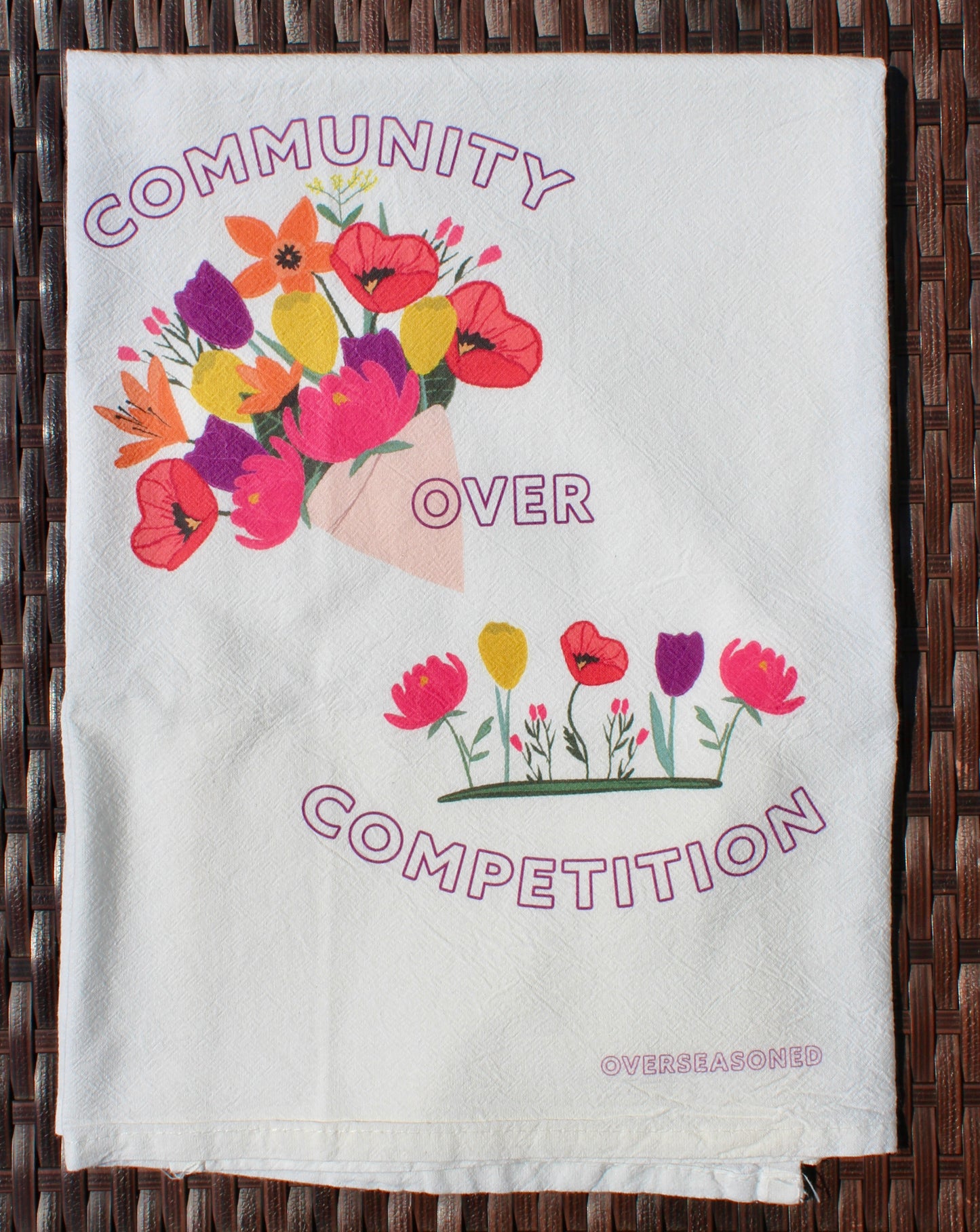 Community Over Competition Tea Towel