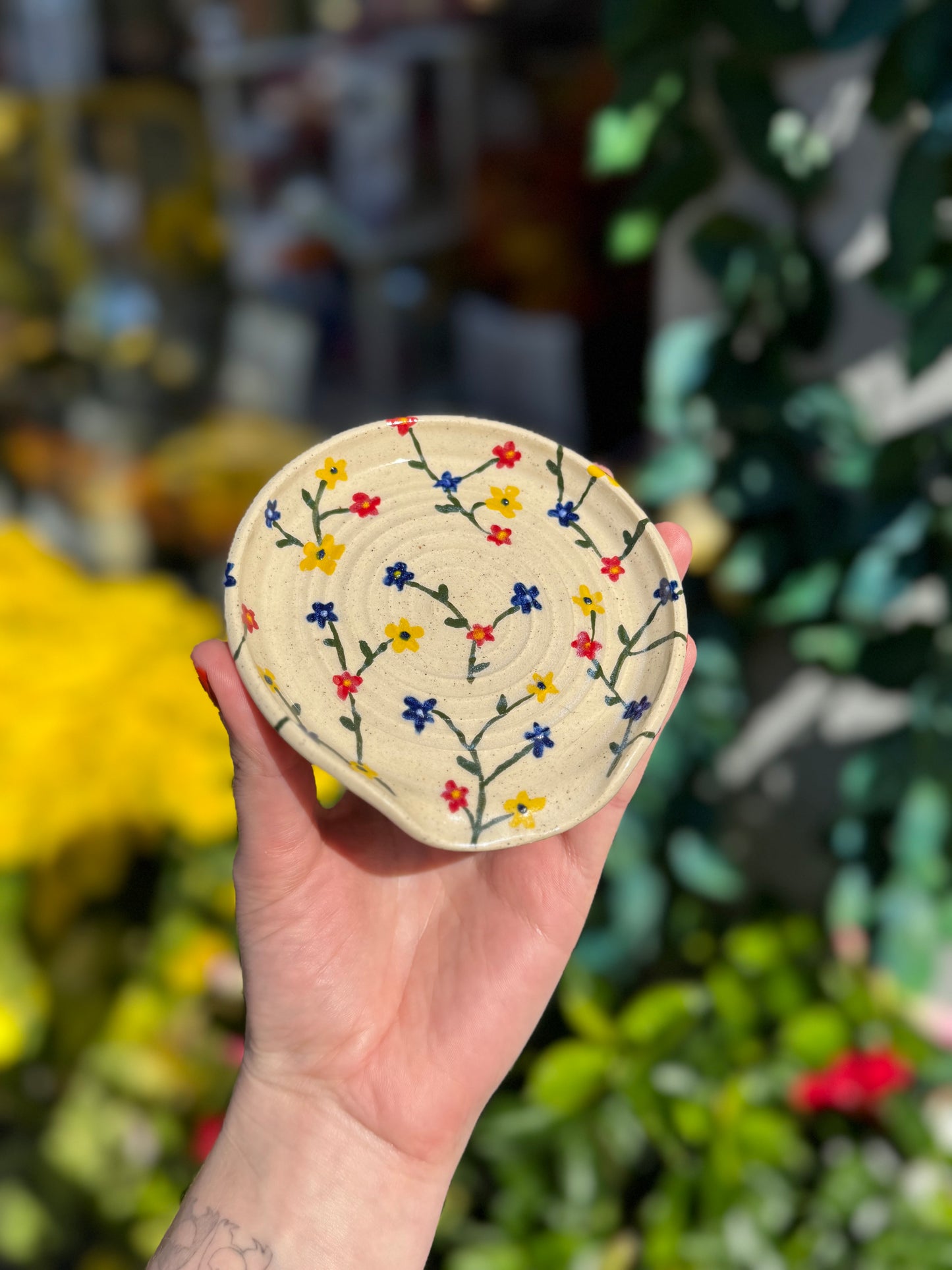 Handmade Flower Spoon Rest - East Transit Pottery
