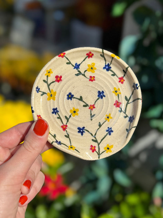 Handmade Flower Spoon Rest - East Transit Pottery