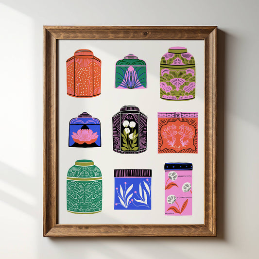 Electric Tea Canisters - 8 x 10 Giclée Art Print