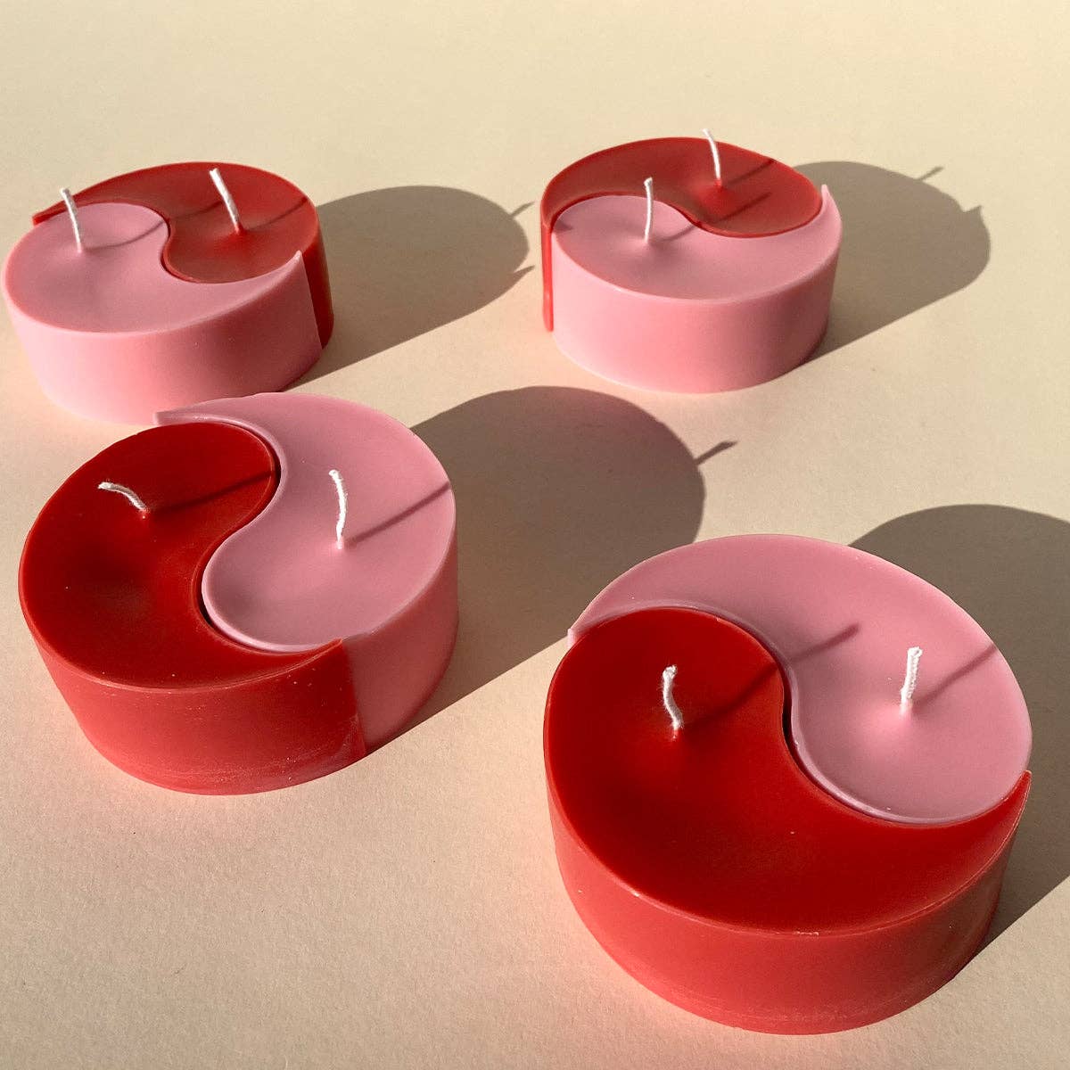 Scandles - Yin Yang Candle - Red/Pink H: 2” W: 4”