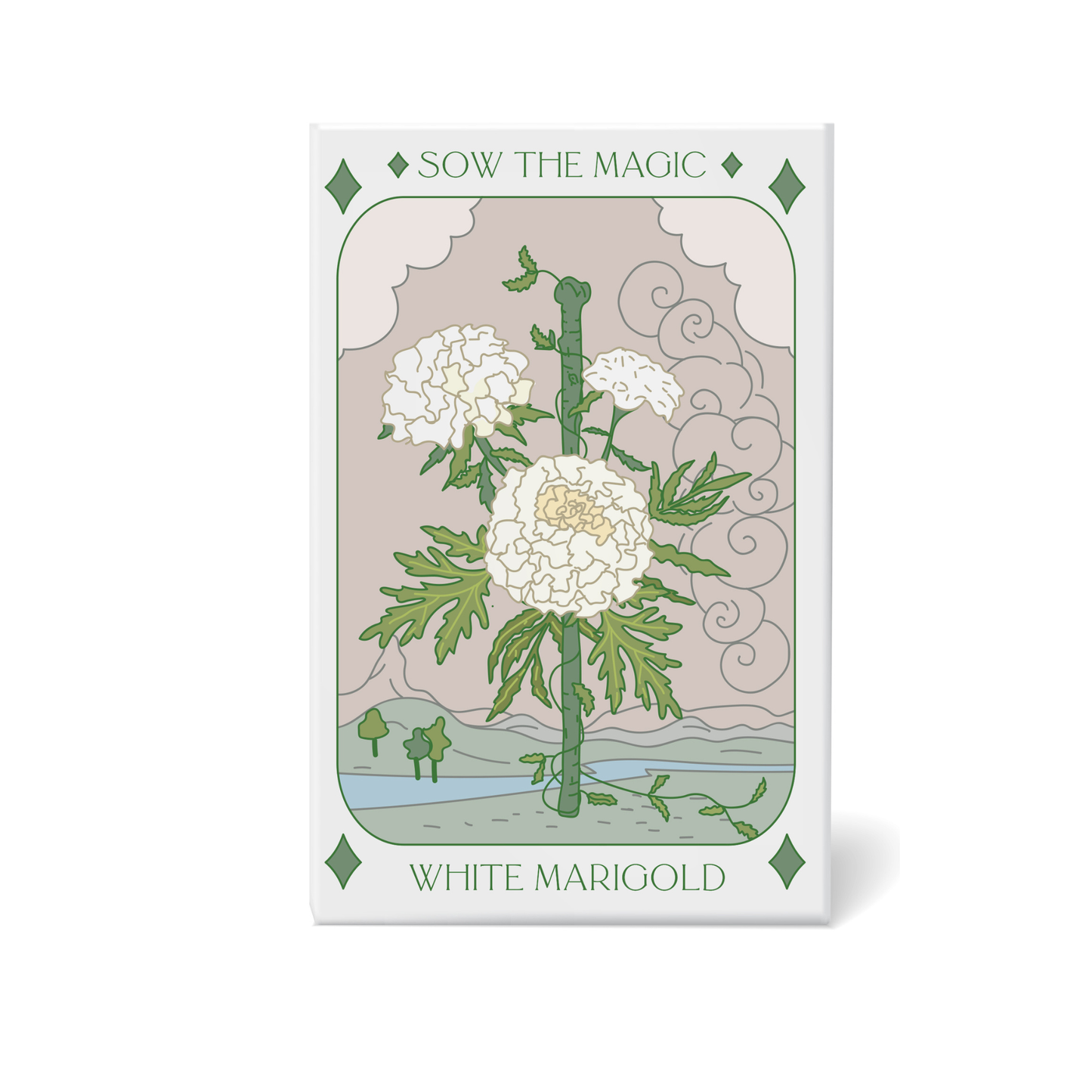 Sow the Magic - White Marigold Tarot Seed Packet