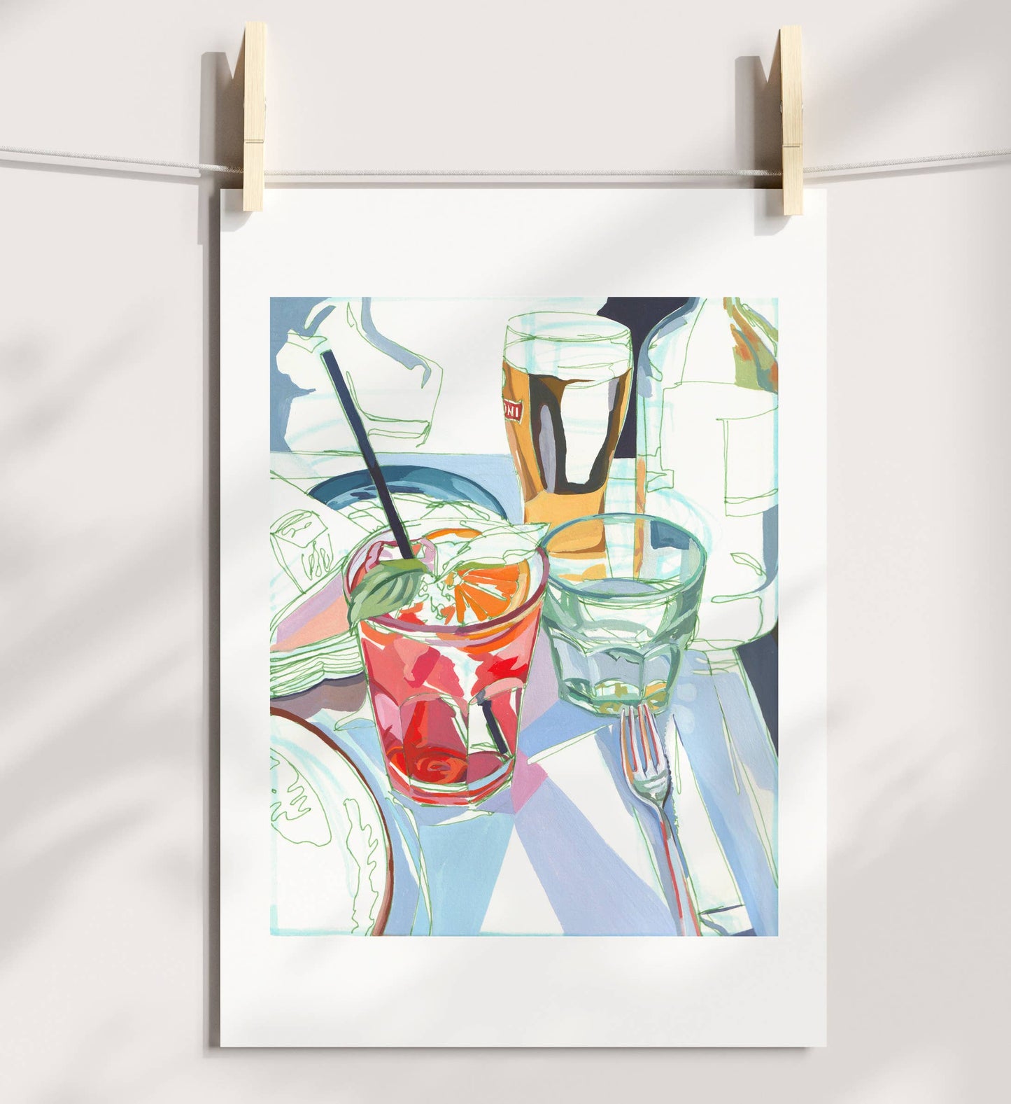 Anissa Riviere Art and Prints - "Aperol Spritz" Cocktails in Italy Signed Giclee Print: 8x10"