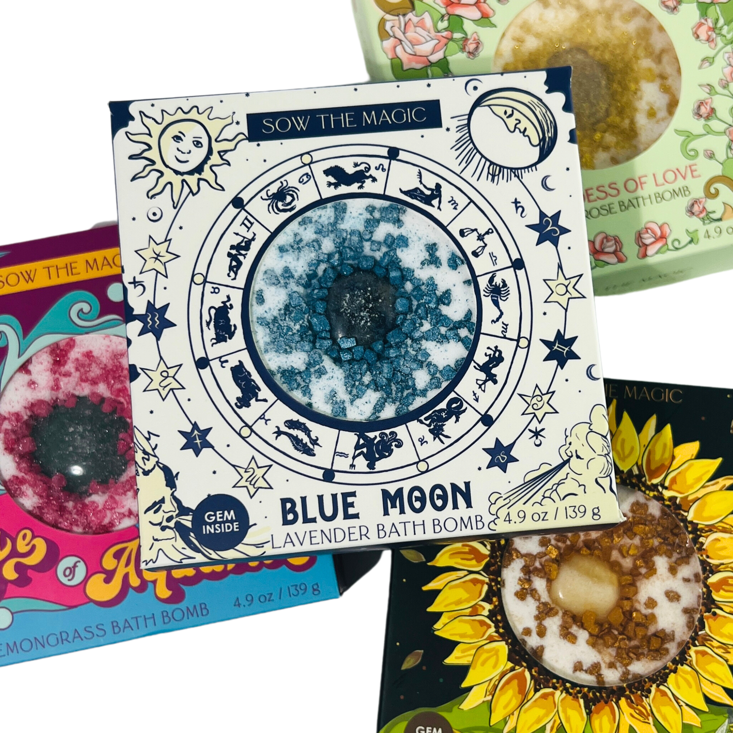 Sow the Magic Blue Moon Lavender Bath Bomb with Sodalite