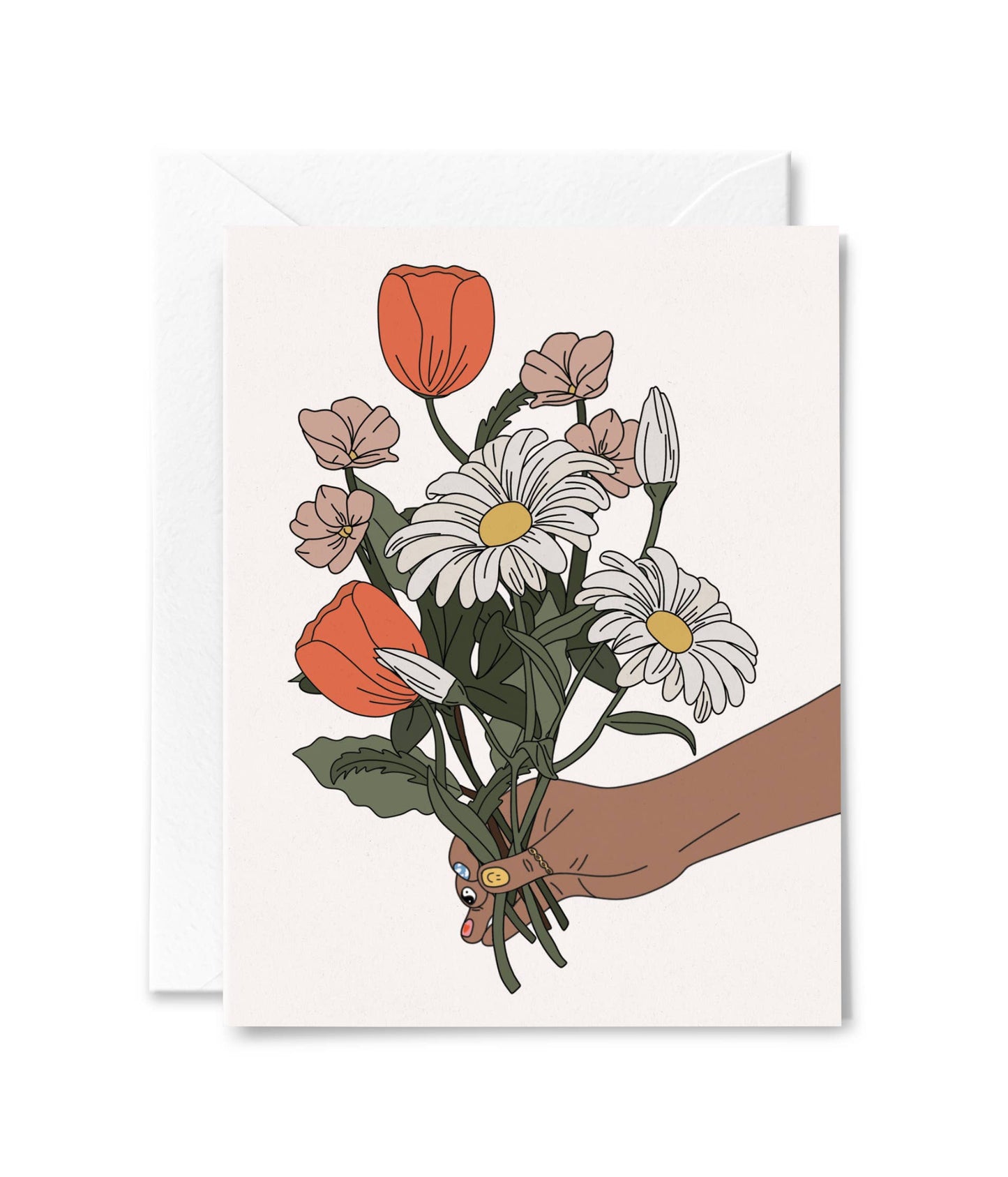 Hand Holding Flower Bouquet General Card
