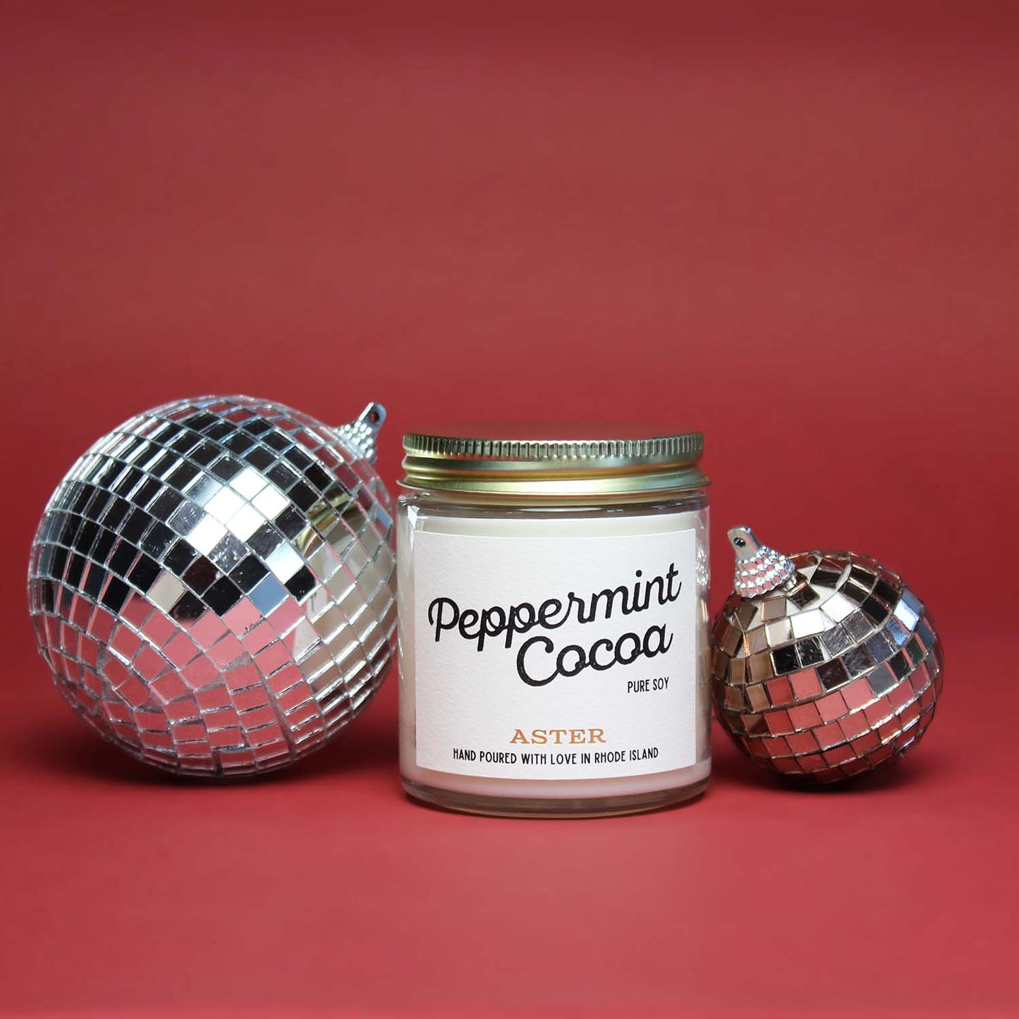 Aster Candle - Peppermint Cocoa Candle - 4oz