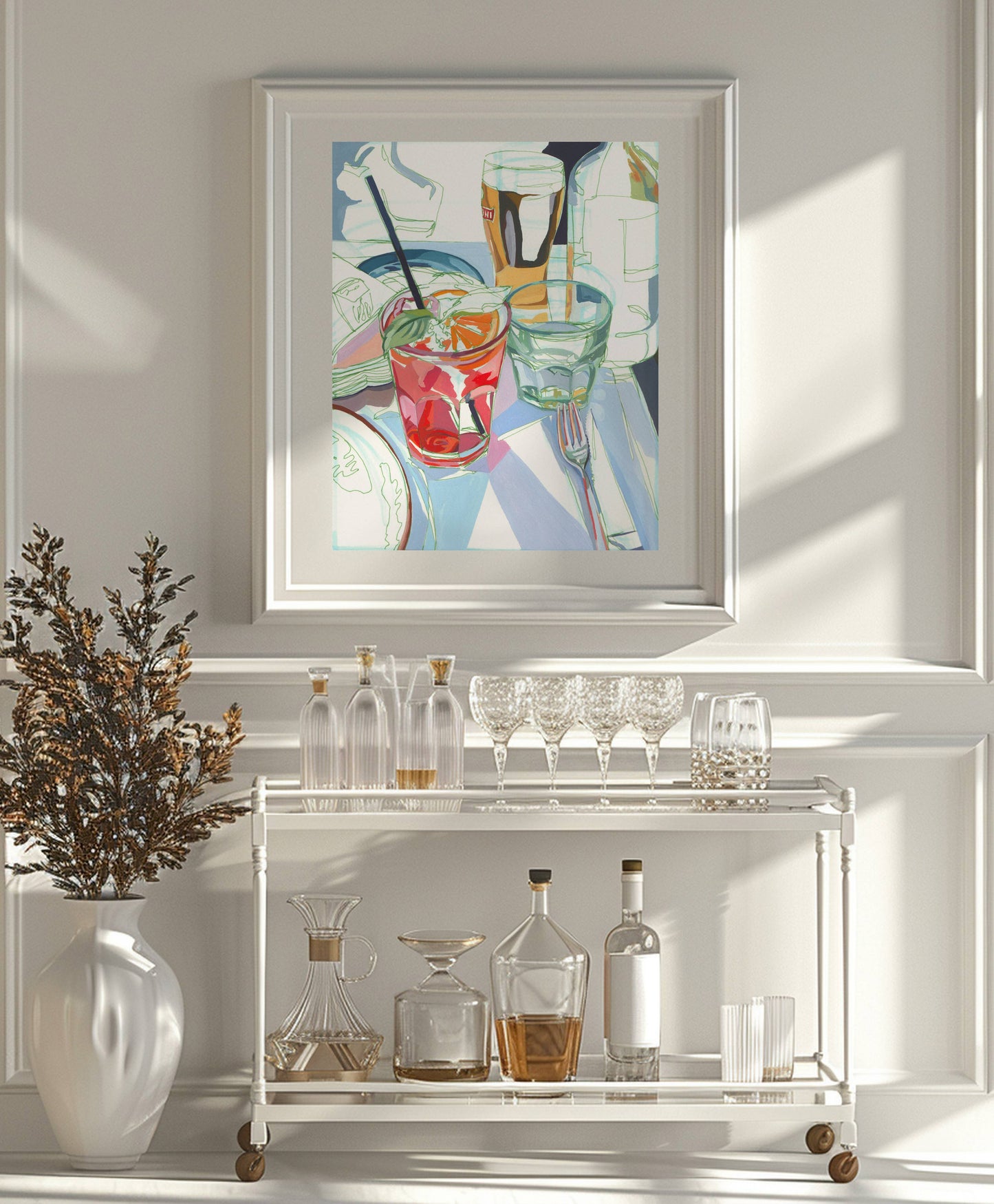 Anissa Riviere Art and Prints - "Aperol Spritz" Cocktails in Italy Signed Giclee Print: 8x10"