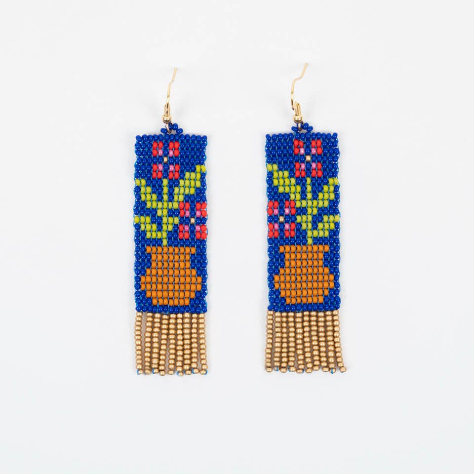 Flower Pot Fringe Earrings- Altiplano